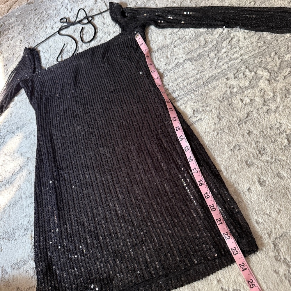 Lucy in the Sky Black Squin Bodycon Dress - Picture 7 of 8